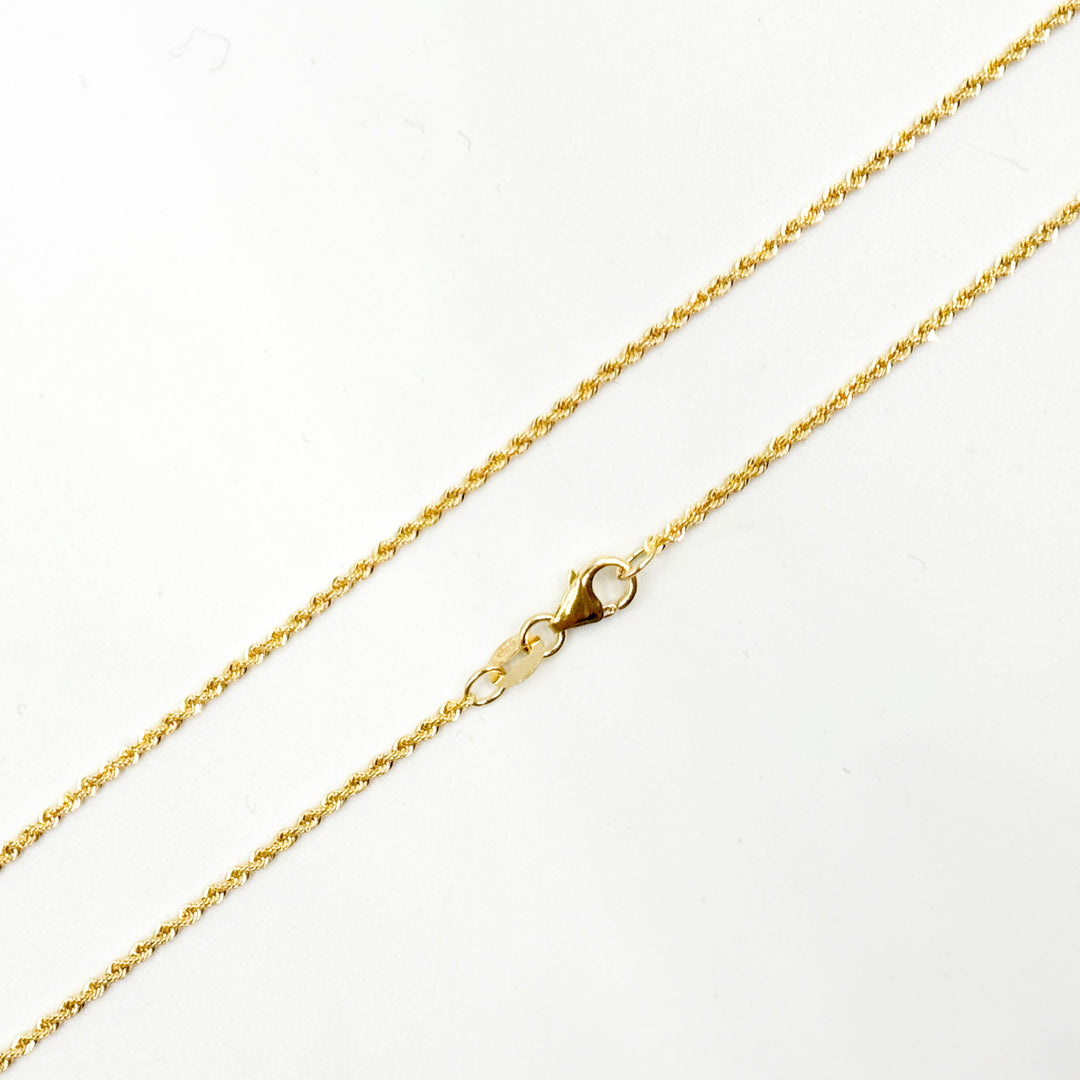 025CRDLG18K. 18K Solid Yellow Gold Rope Chain