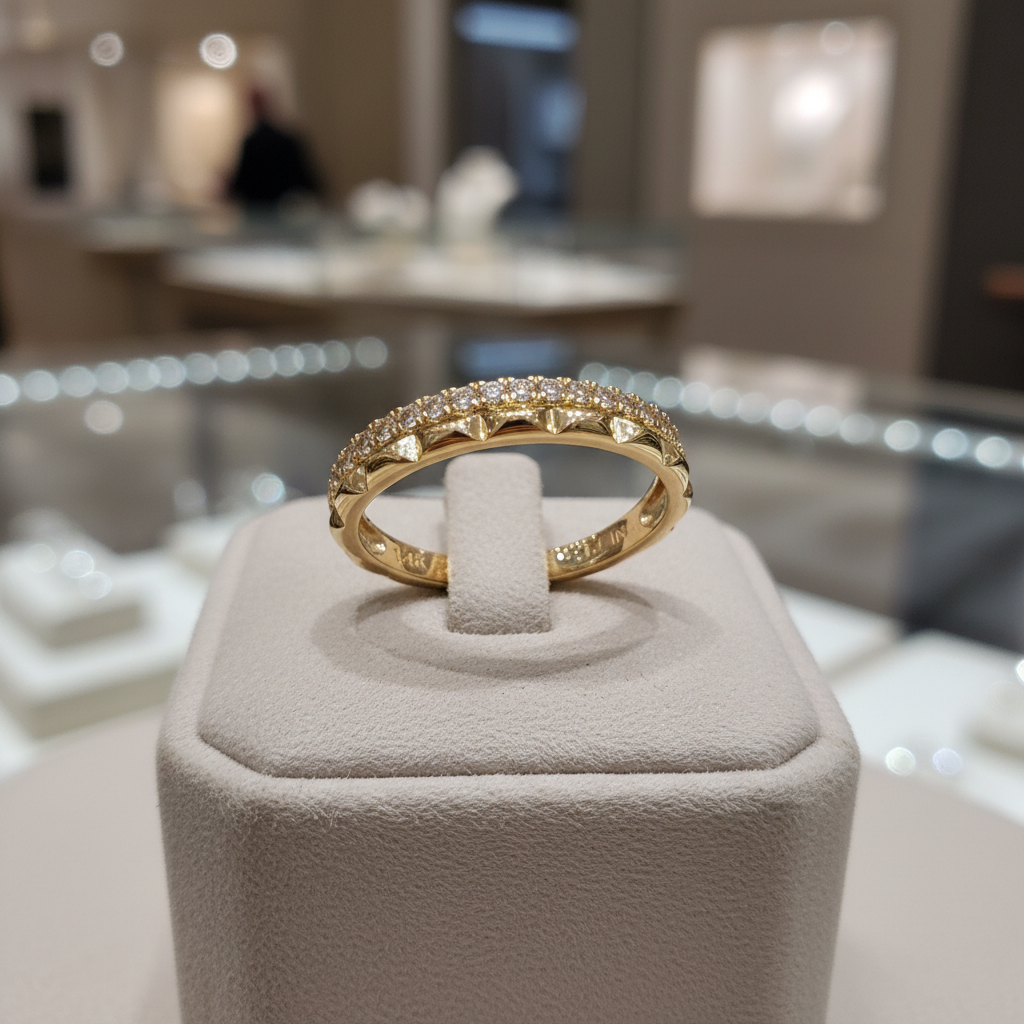 RAE02564. 14K Solid Gold Diamond Band Ring