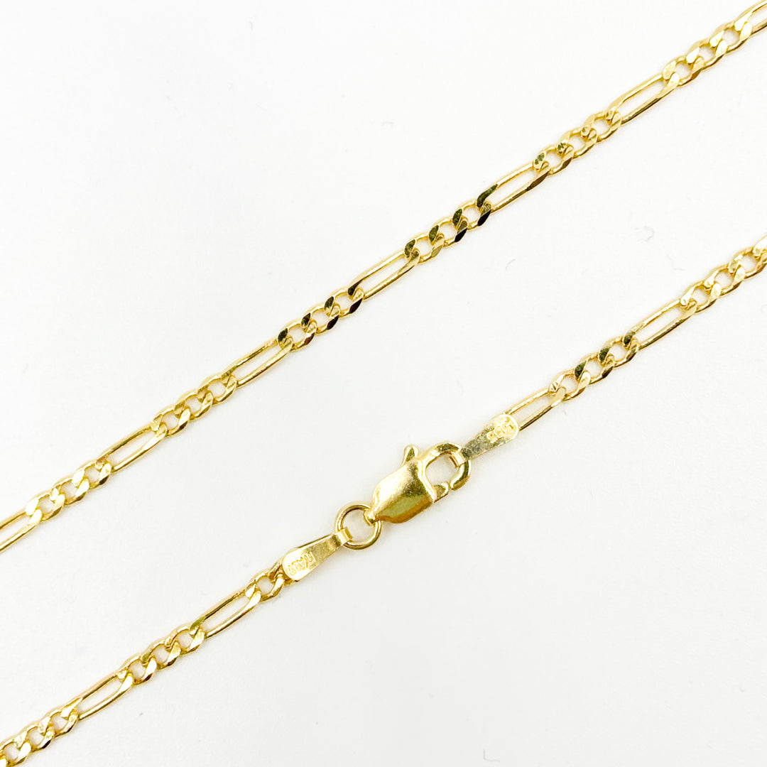 050GA3BGT2A9L001. 14K Solid Gold Figaro Chain