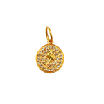 Load image into Gallery viewer, 14K Solid Gold Circle Pendant with Diamonds. GDP323
