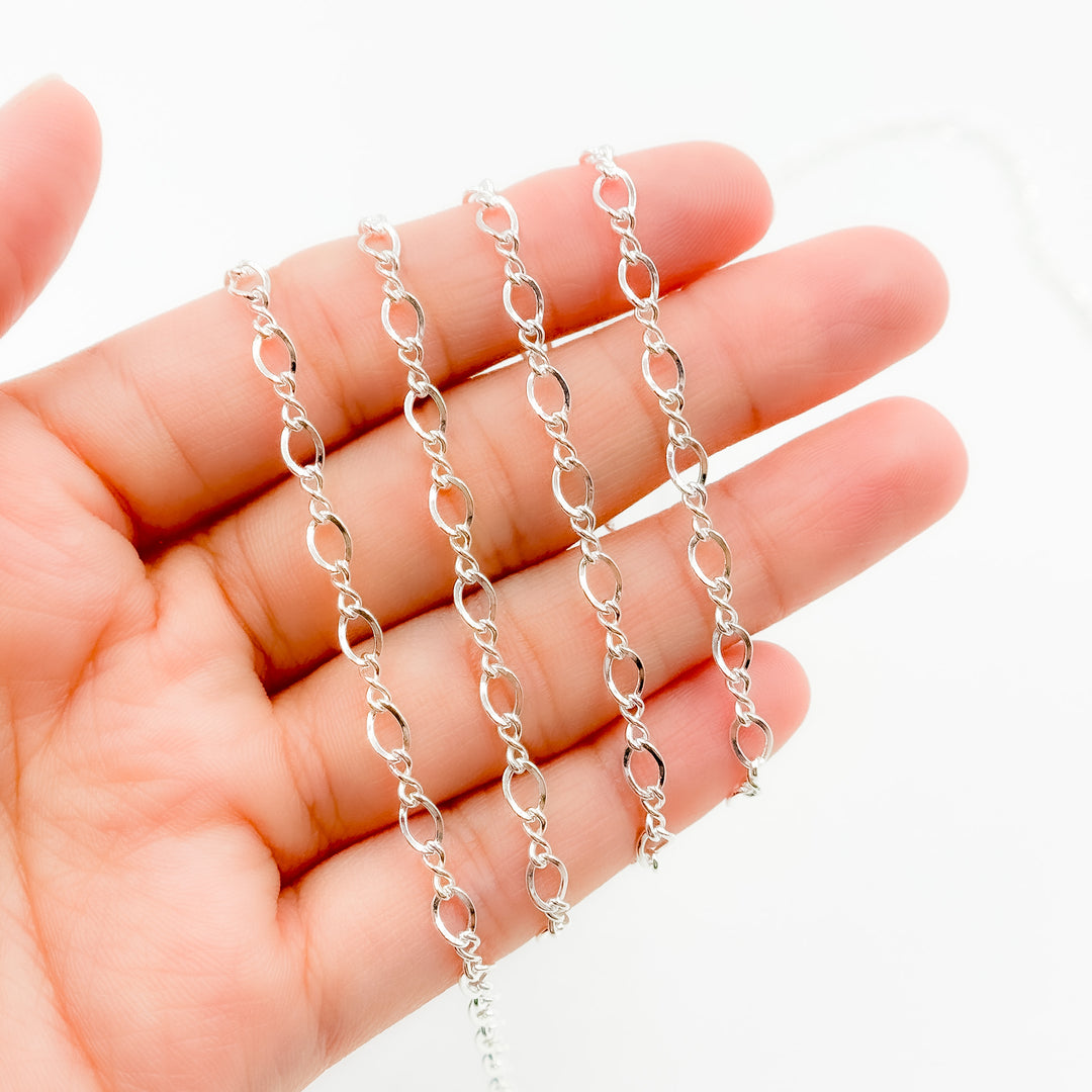 274SS. Sterling Silver Oval and Infinity Link Chain