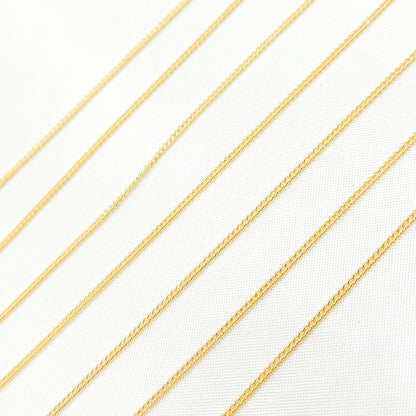 14K Solid Gold Curb Chain