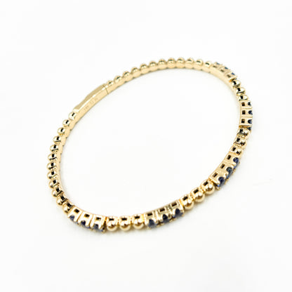BNZ68568. 14K Solid Yellow Gold Gemstone Bangle
