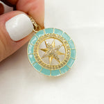 Load image into Gallery viewer, DP706A. Diamond Sterling Silver Round Star Enamel Pendant
