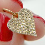 Load image into Gallery viewer, 14k Solid Gold Diamond Heart Charm. GDP488
