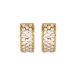 Load image into Gallery viewer, EHH57520. 14K Solid Yellow Gold Diamond Hoop Earrings
