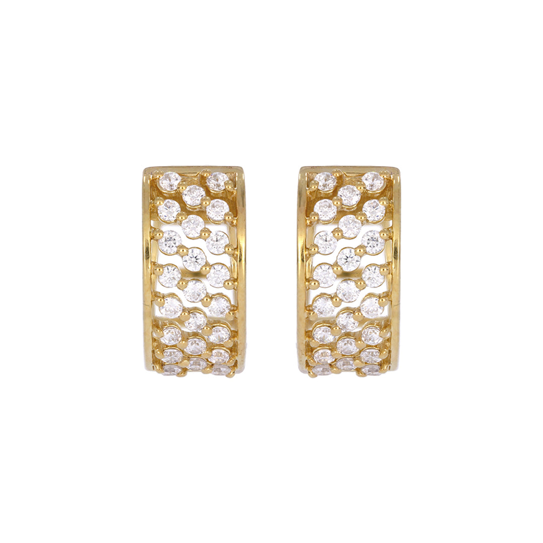 EHH57520. 14K Solid Yellow Gold Diamond Hoop Earrings