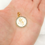 Load image into Gallery viewer, DP610A. Diamond Sterling Silver Round Gemini Zodiac Enamel Pendant
