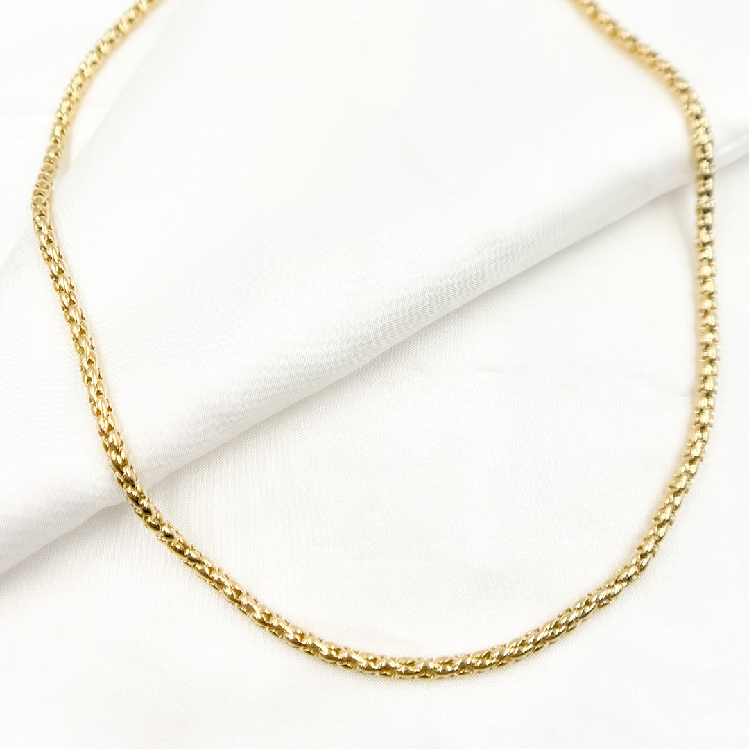 268/797/G. 14K Yellow Gold Hollow Franco Chain