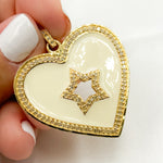 Load image into Gallery viewer, DP504A. Diamond Sterling Silver Heart and Star Enamel Pendant
