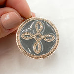 Load image into Gallery viewer, DP569A. Diamond Sterling Silver Round Enamel Pendant
