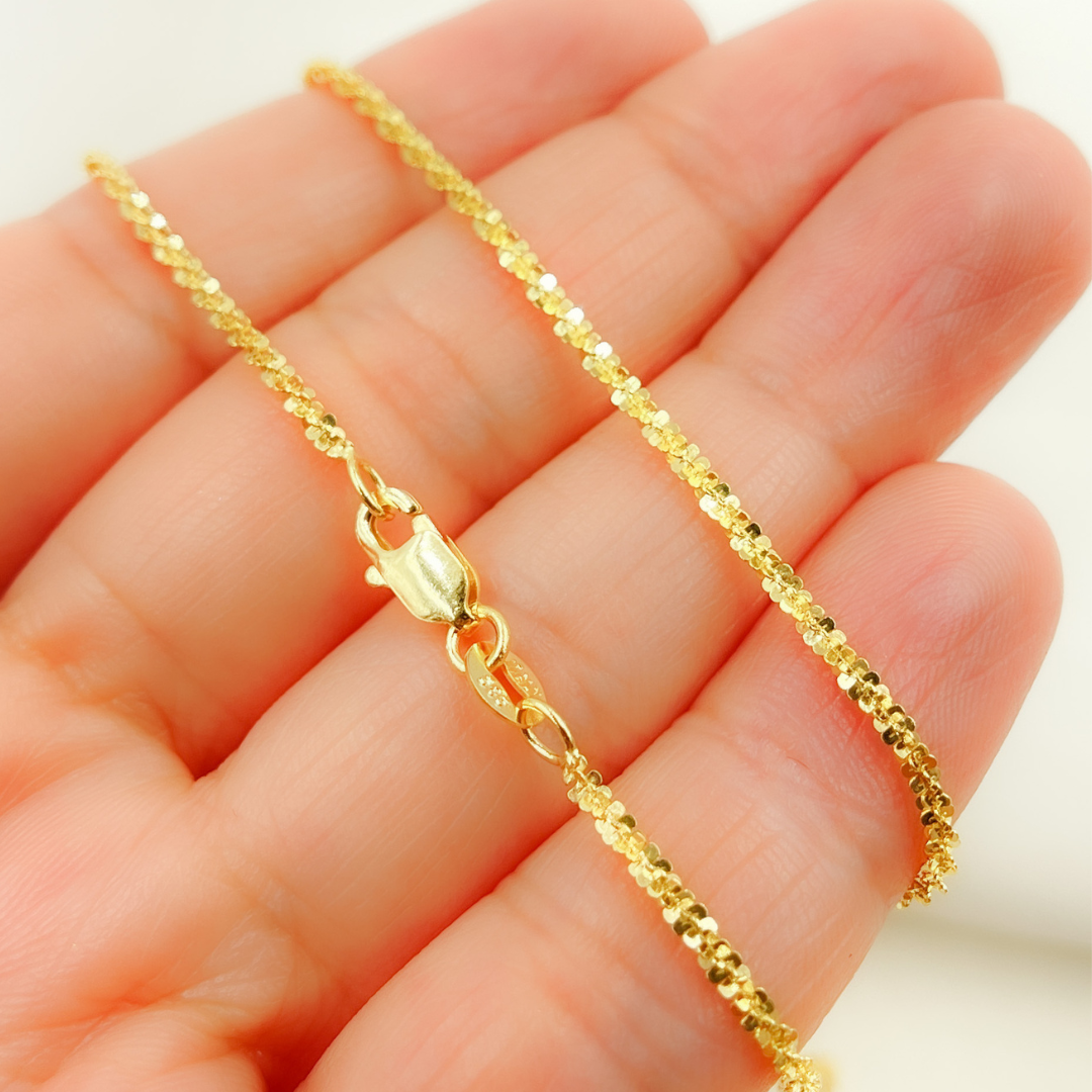 14K Solid Gold Margarita Rock Sparkle Necklace. 025RNBFR0