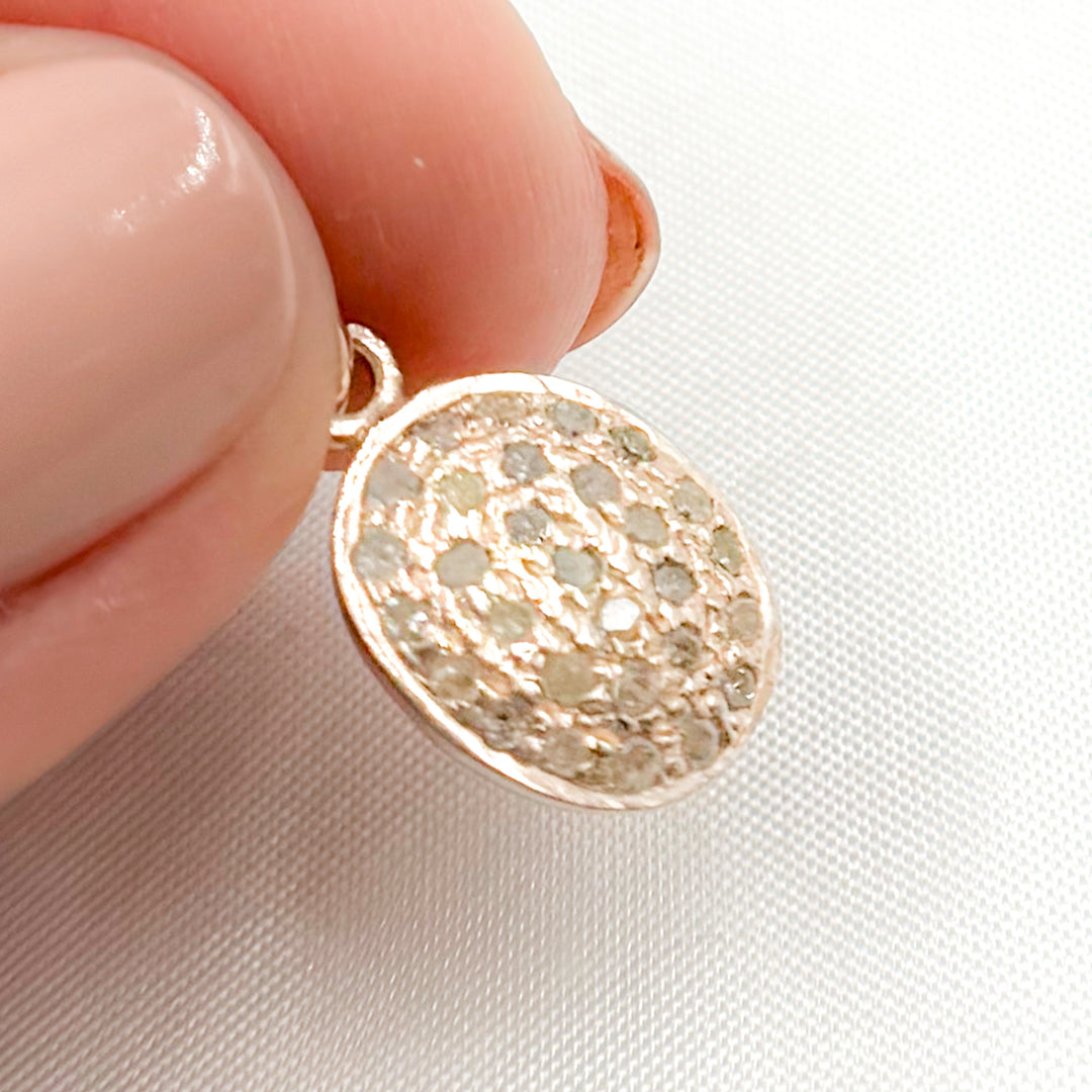 DC254. Diamond Sterling Silver Oval Charm