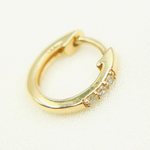 Load image into Gallery viewer, EHA56862. 14K Yellow Gold Diamond Huggie Hoop Earrings
