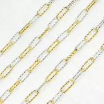 Load image into Gallery viewer, V8GS. Gold Plated 925 Sterling Silver Diamond Cut Paperclip Chain