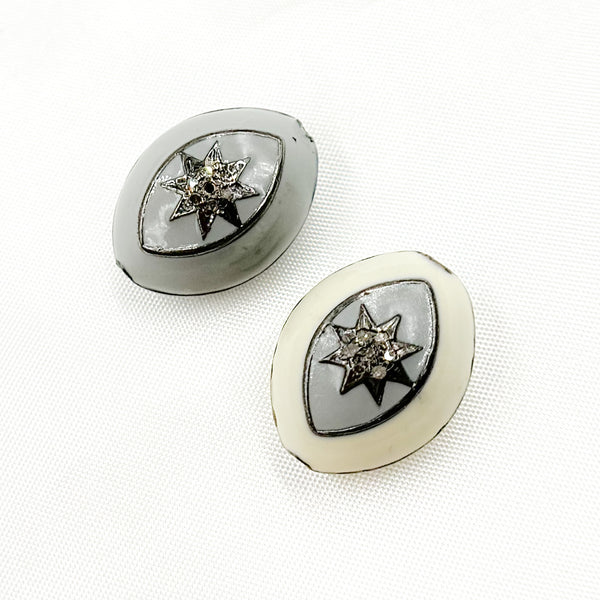 Diamond Sterling Silver Marquise Star Enamel Bead