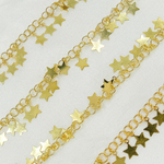 Load image into Gallery viewer, V71GP. Gold Plated 925 Sterling Silver Dangle Star Chain