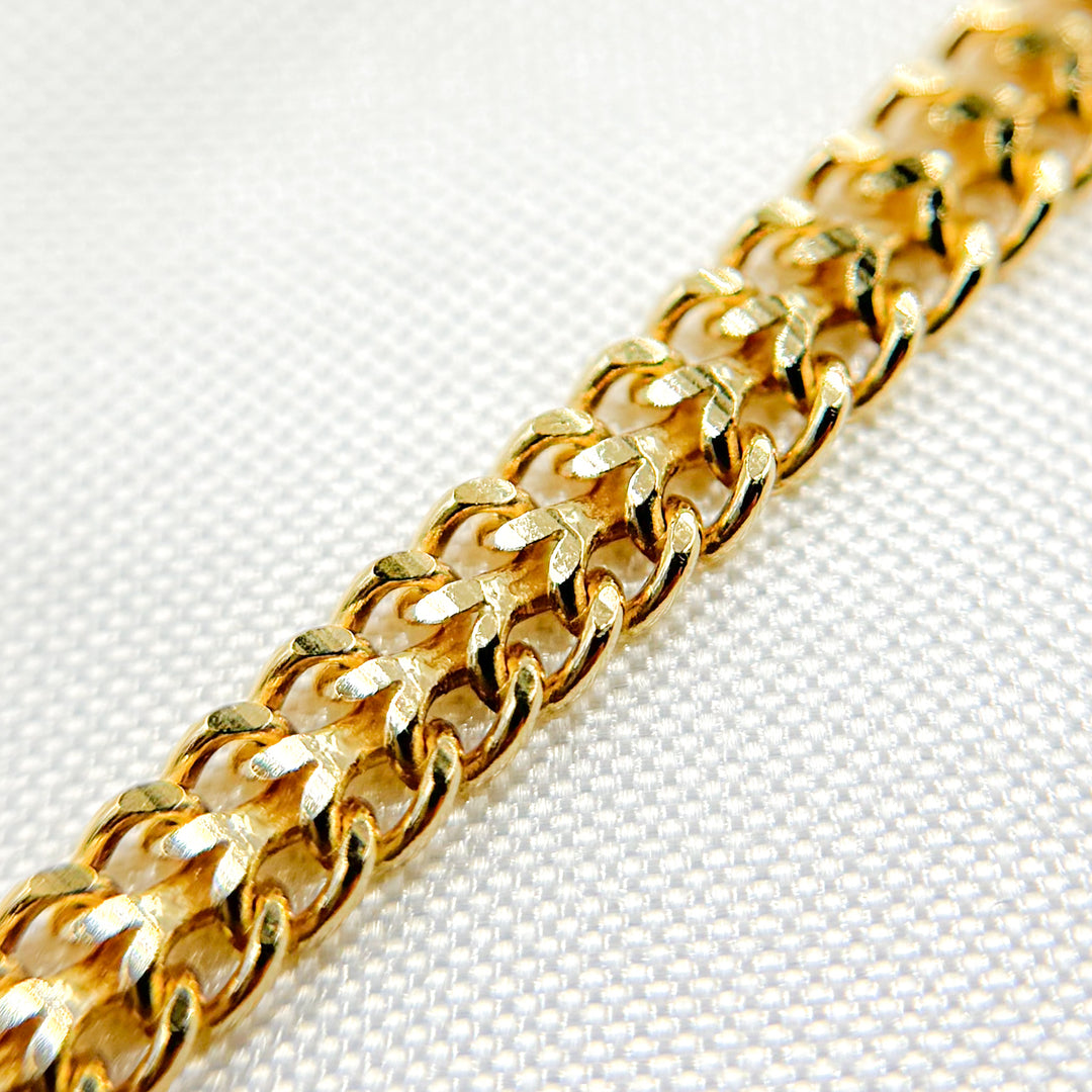 HARWA1L136. 14K Solid Gold Flat Curb Chain