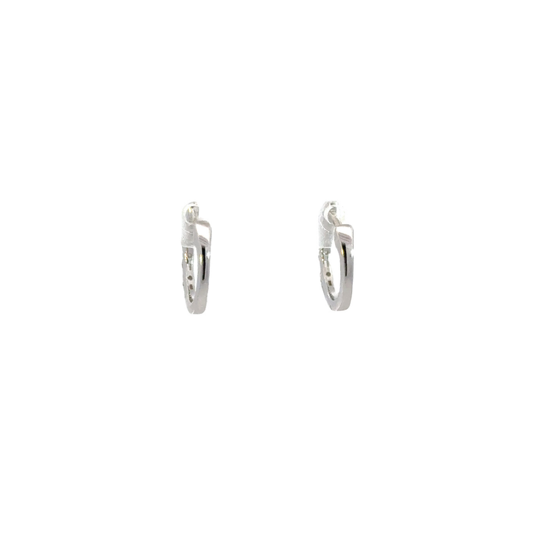 EHD57037W. 14k Solid Gold Baguette Hoops