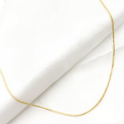 14K01. 14K Solid Gold Wheat Chain
