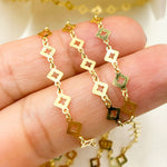 Load image into Gallery viewer, Gold Plated 925 Sterling Silver Flat Rhomb Link Chain. V18GP
