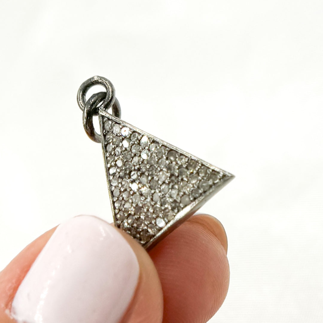 DC293. Diamond Sterling Silver Triangle Charm