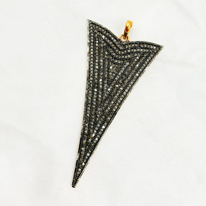 DP052. Diamond Sterling Silver Arrow Head Pendant