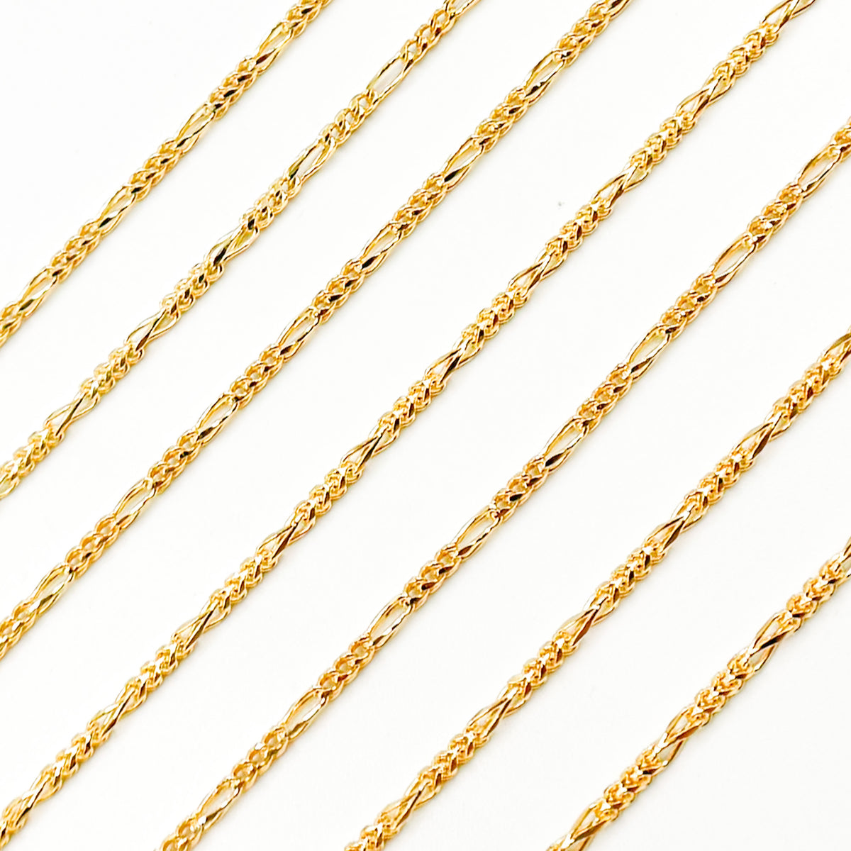 Solid Gold Round Figaro Link Chain