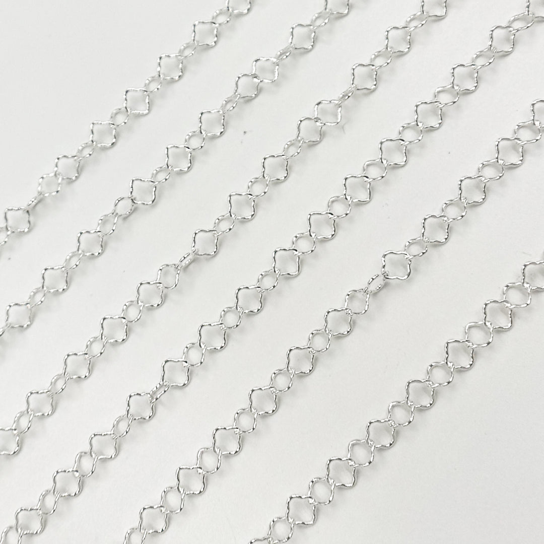 V277SS. Sterling Silver Clover Link Chain