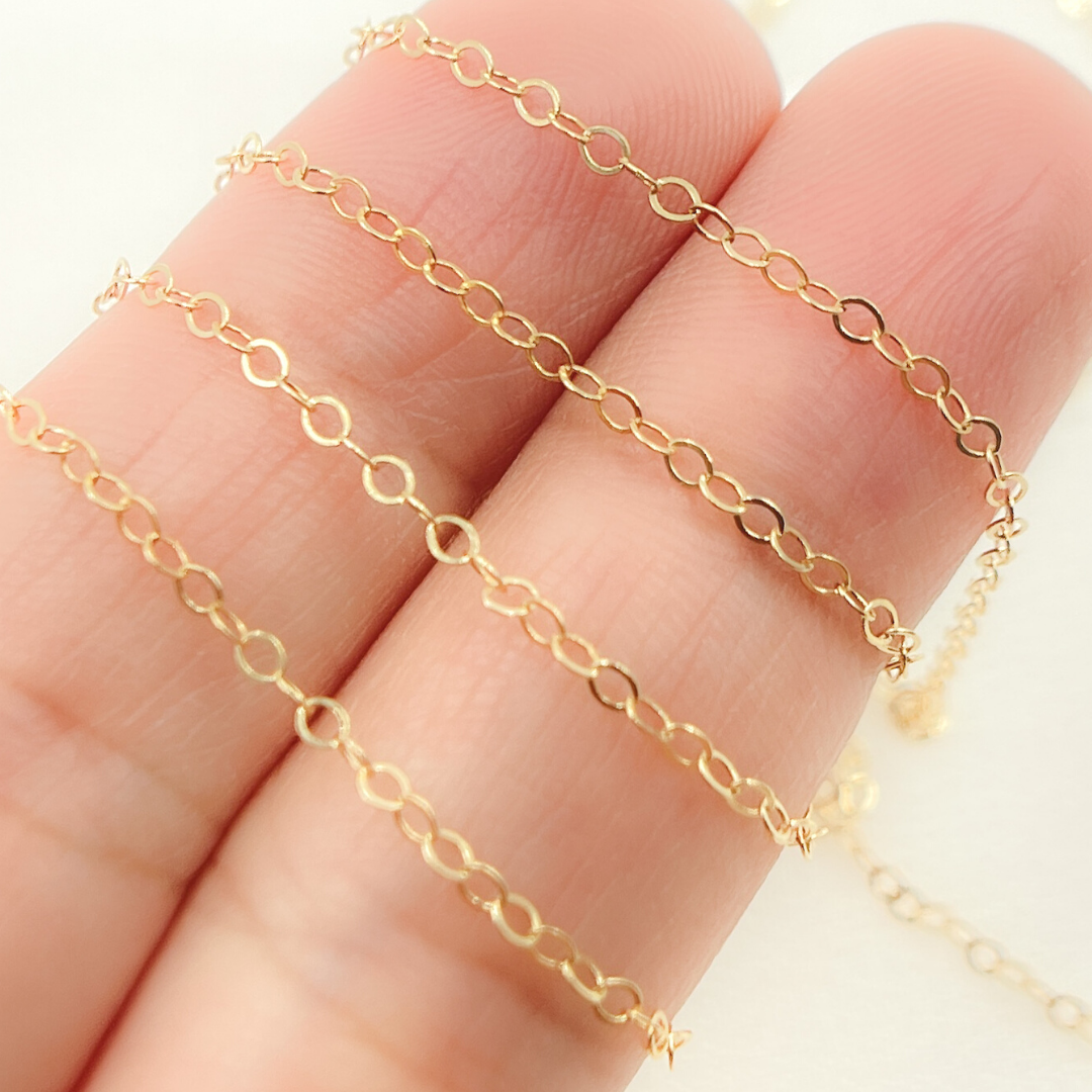 14k Gold Filled Flat Cable Chain. 1020FGF