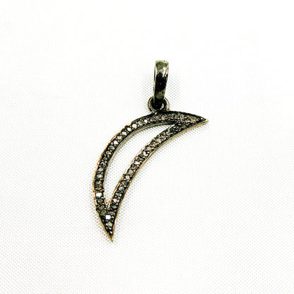 DC122. Diamond Sterling Silver Moon Pendant