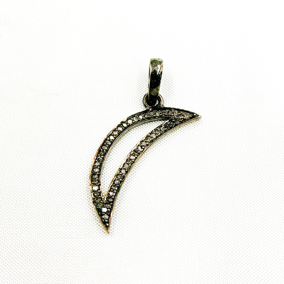 DC122. Diamond Sterling Silver Moon Pendant