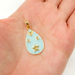 Load image into Gallery viewer, DP482A. Diamond Sterling Silver Drop Enamel Pendant
