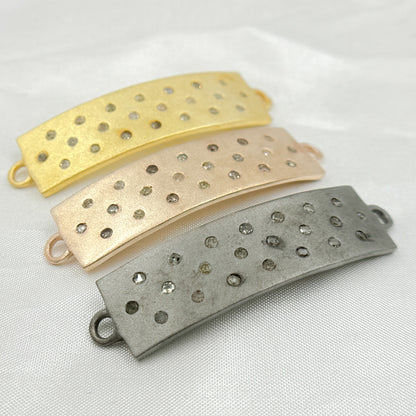 DC582. Diamond & Sterling Silver Rectangle Connector