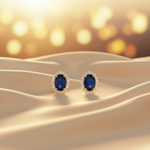 Load image into Gallery viewer, ER113641. 14k Solid Gold Diamond and Gemstone Oval Stud Earrings