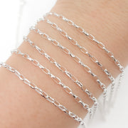 Sterling Silver Diamond Cut Box Link Chain