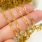 Load image into Gallery viewer, Z51GP. Gold Plated 925 Sterling Silver Flat Marina Link Chain
