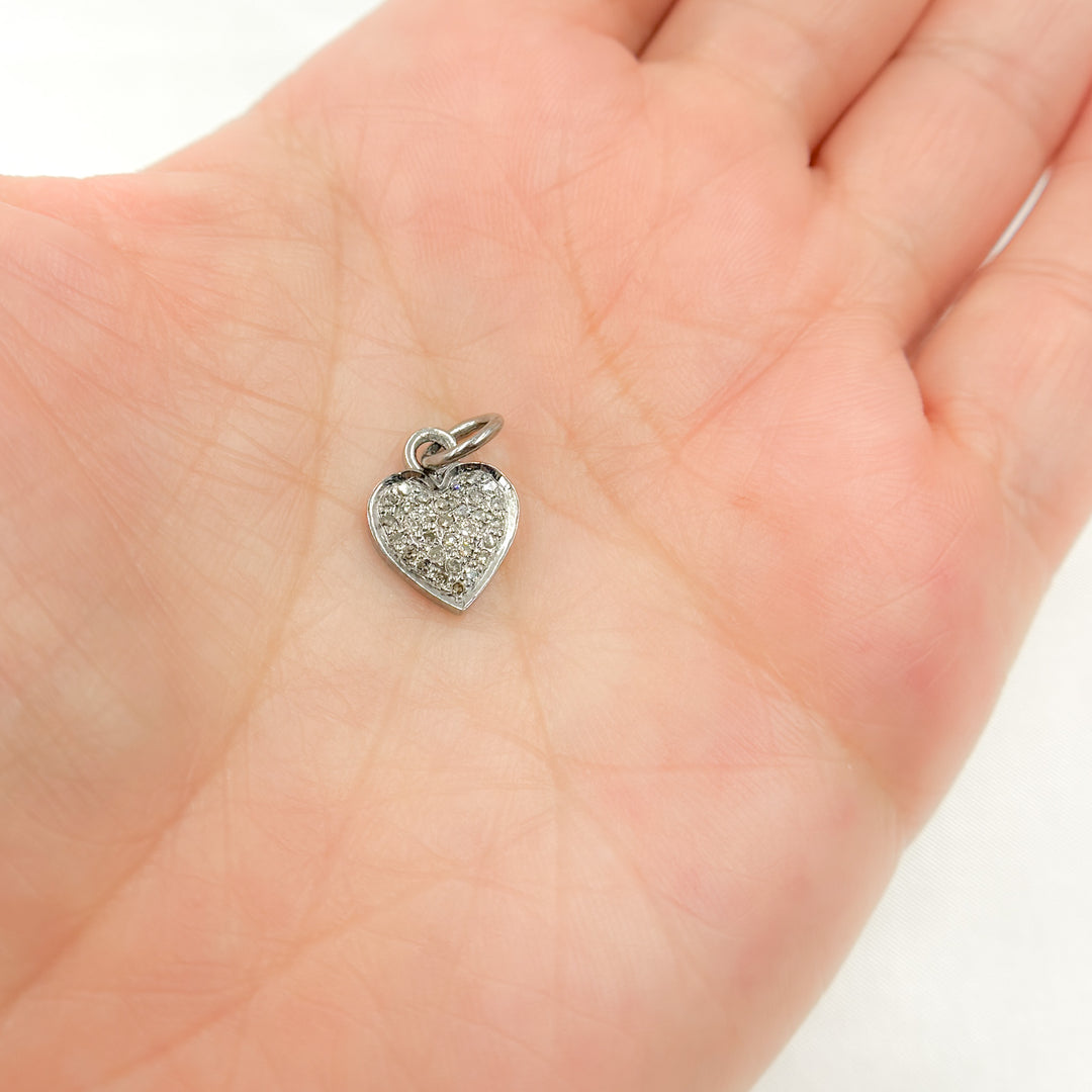 DC286. Diamond Silver Heart Charm