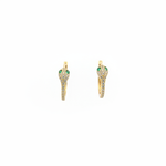 Load image into Gallery viewer, HP404198. 14k Solid Gold Diamond and Gemstone Snake Hoop Earrings