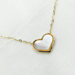 Load image into Gallery viewer, 14K Solid Gold Mother of Pearl Heart Necklace. NT405812
