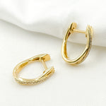 Load image into Gallery viewer, 14K Solid Gold Diamond Oval Hoops. EHB56557
