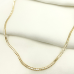 Load image into Gallery viewer, 0502213SG. Sterling Silver and Gold Plated Flat Wheat Necklace
