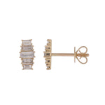 Load image into Gallery viewer, EFH54505. 14K Solid Gold Diamond Baguette Fancy Stud Earrings