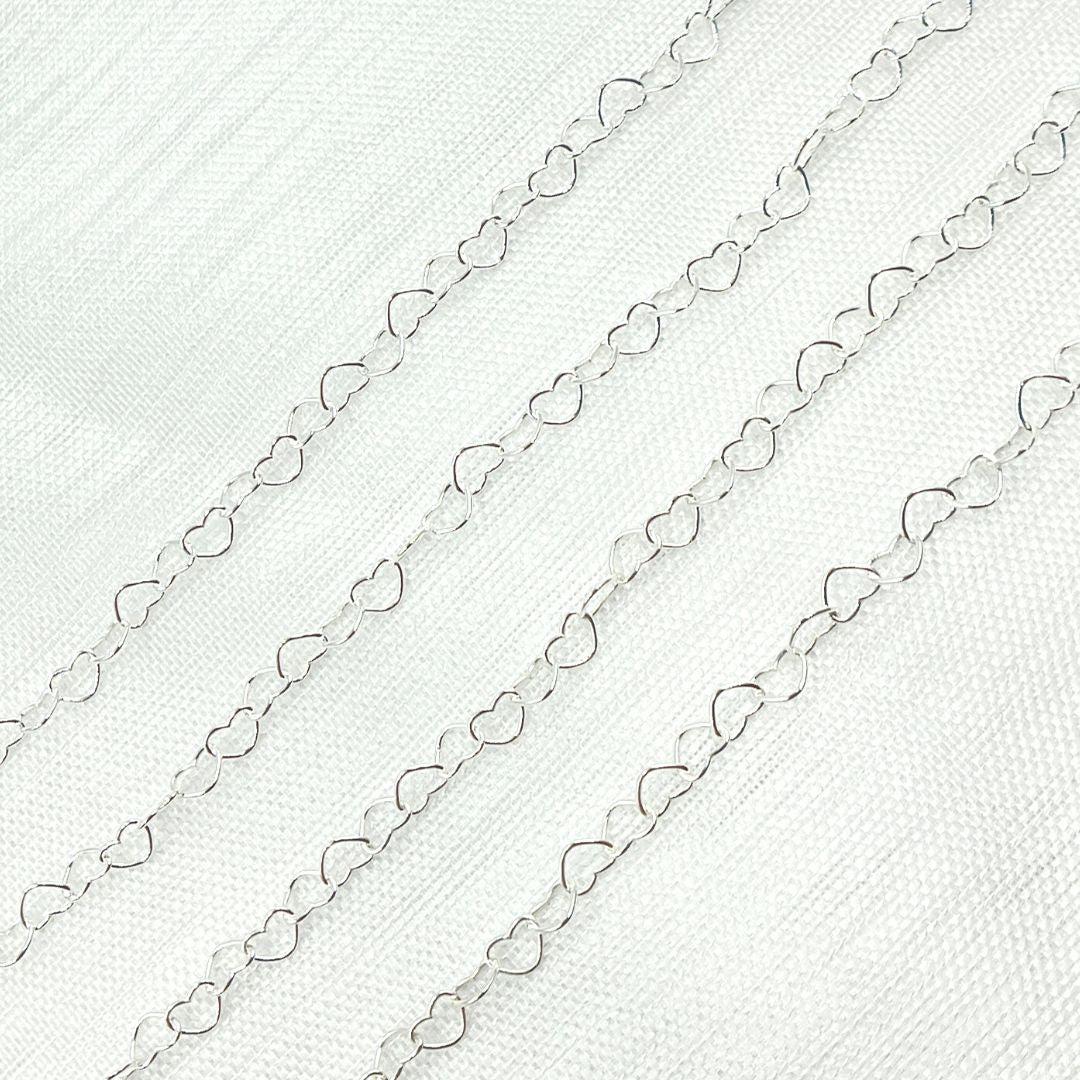 Y112SS.  Sterling Silver Heart Link Chain