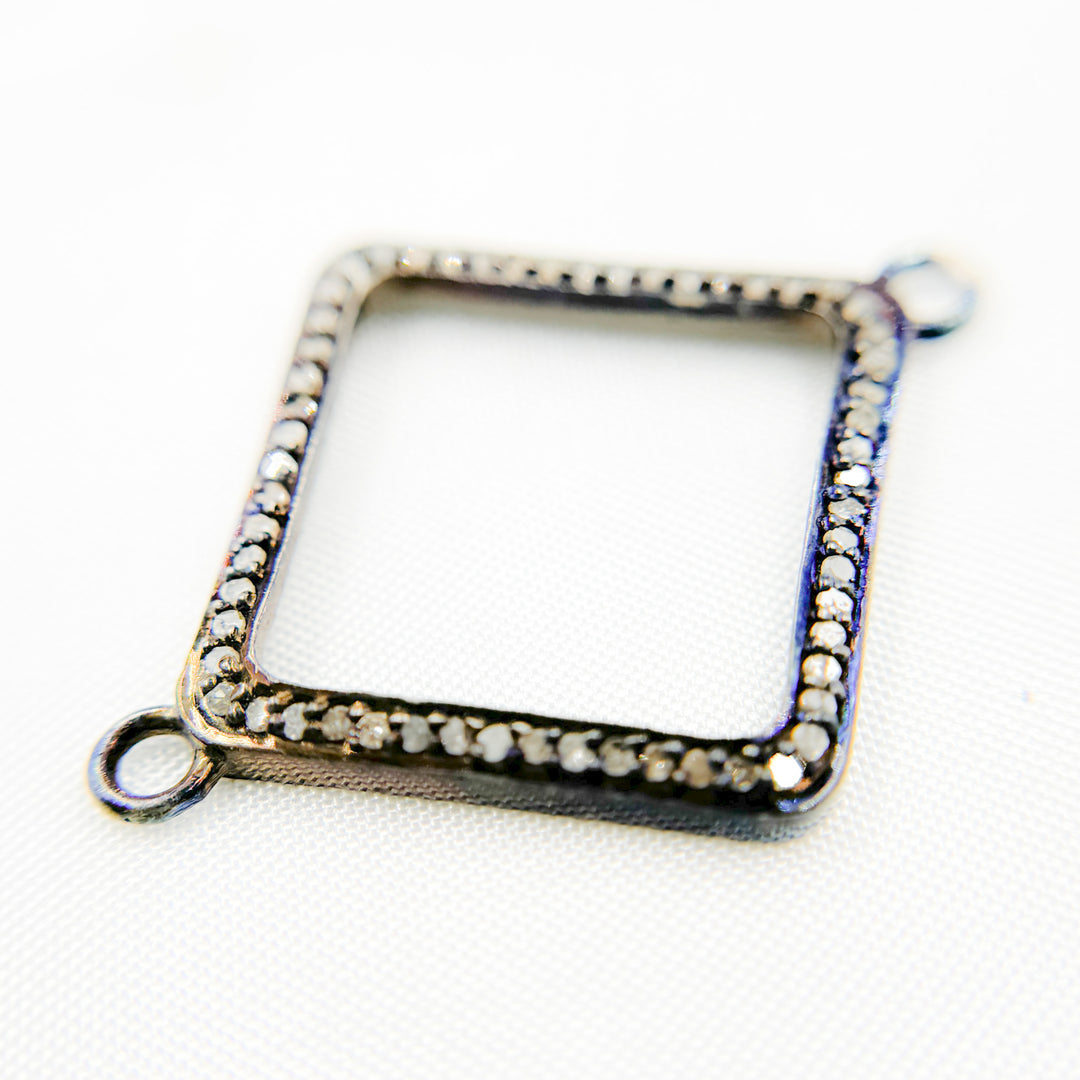 DC264. Diamond Sterling Silver Square Connector