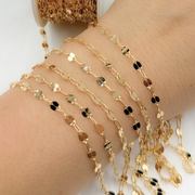 V234GF. 14k Gold Filled Flat Marina & Cable Link Chain