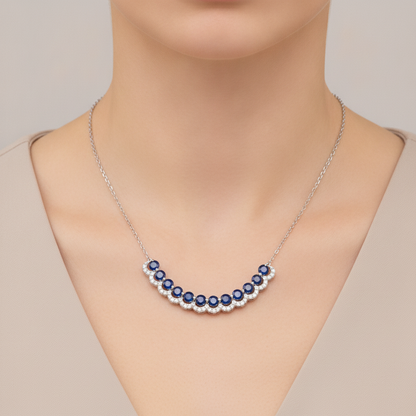 NFD72909. 14K Solid Gold Diamond and Gemstone Necklace