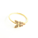 Load image into Gallery viewer, 14K Solid Gold Butterfly Diamond Ring. RFA15114
