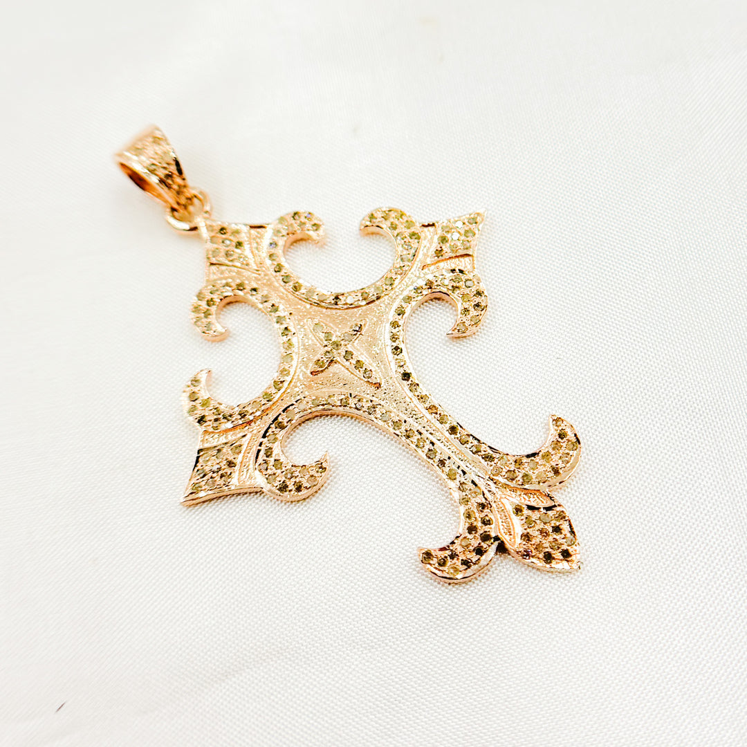 DP307. Diamond Sterling Silver Cross Pendant