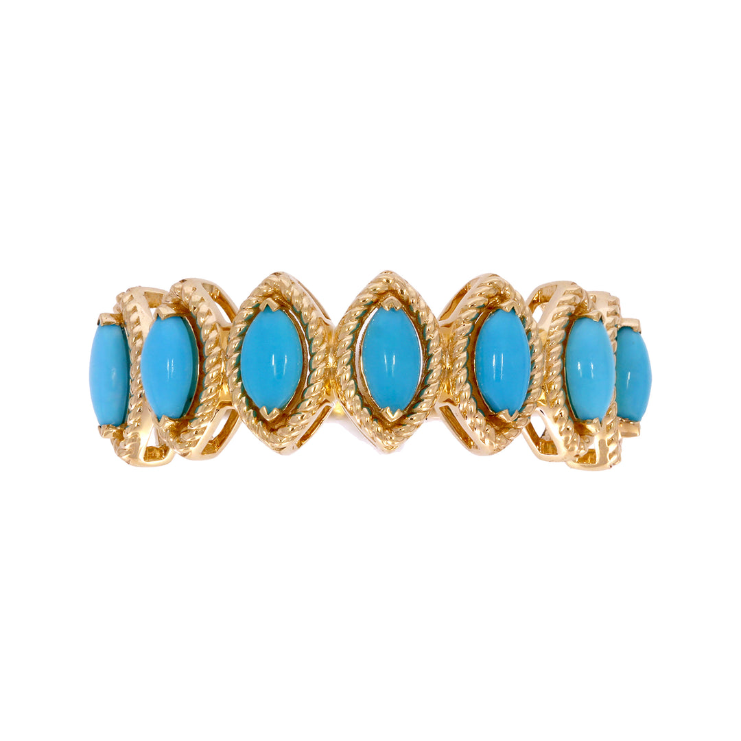 RAZ02180TQ. 14K Solid Gold Turquoise Gemstone Ring